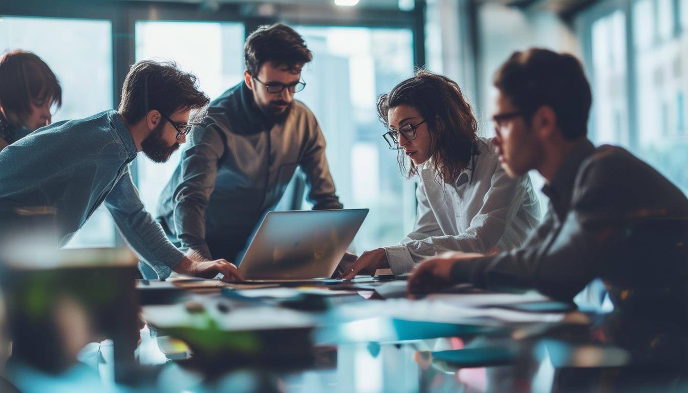 People working together representing software integration